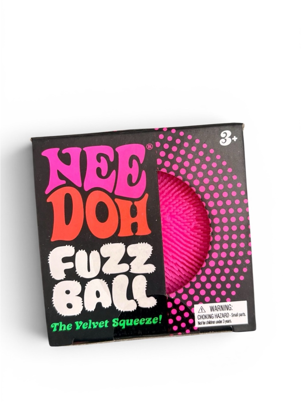 Needoh Fuzzball Pink Squishy Fidget